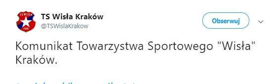 OFICJALNY komunikat TS Wisła Kraków! :D
